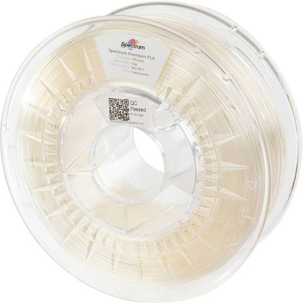Filament 3D - SPECTRUM FILAMENTS - PLA Premium - 1,75 mm - 1000 g - Genomskinlig