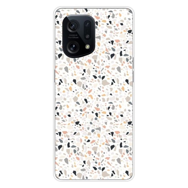 1001Coques - Silikonfodral kompatibelt med Oppo Find X5 - Terrazzo-mönster i färg - Originaldesign tryckt i Frankrike