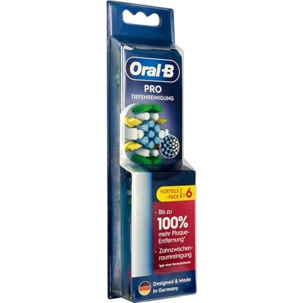Rengöringsborstar - Oral-B - Paket med 6 - Borsthuvud i X-form - Djuprengöring - Slitageindikator