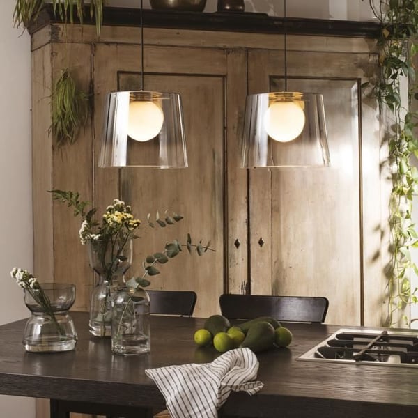 Plafondslampa - IDEAL - FADE - Förkromat glas - G9 - Justerbar höjd 29-226 cm