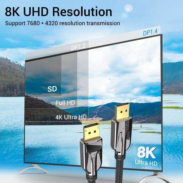 Vention DisplayPort (DP) 1.4 8K 3m Sort