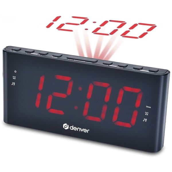 Radio-väckarklocka - DENVER - CPR-710 - Tidsprojektion - FM-tuner - Färg Svart