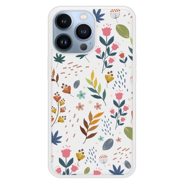 Siliconförstärkt tryckt skal kompatibelt med Apple iPhone 13 Pro Färgade blommor