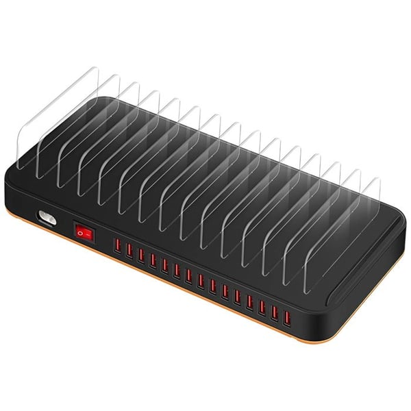 Laddare - AVIZAR - Laddstation 100W - 15 USB-portar 3.5A - Automatisk kylning - Brandbeständig