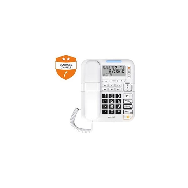 Fast telefon - ALCATEL - Tmax70 - Vit - 1 handtag - Högtalarläge