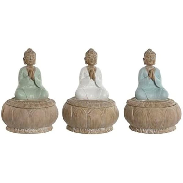 Dekorativ figur - HOME ESPRIT - Flerfärgad - 11 x 11 x 15 cm - Set med 3 enheter - Inomhus