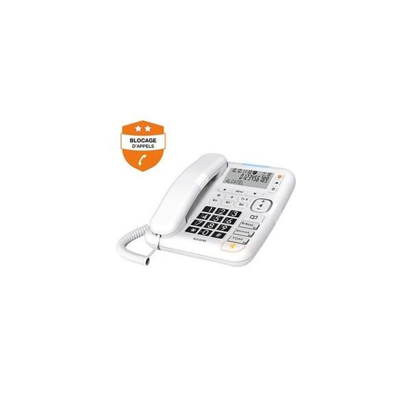 Fast telefon - ALCATEL - Tmax70 - Vit - 1 handtag - Högtalarläge