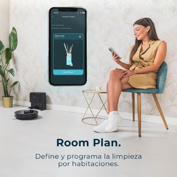 Cecotec Robotdammsugare och Mopp Conga 7490 Ultimate Home X-Treme, 4000 Pa, Robotdammsugare med Lasernavigering, Autonomi 120 Min