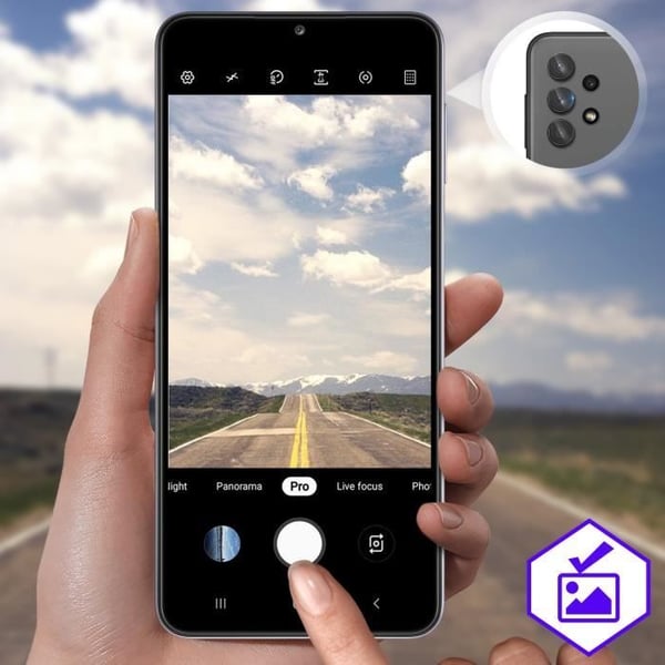Skyddskamera - AVIZAR - Samsung Galaxy A32 5G - Härdat glas 9H - Anti-spår - Transparent