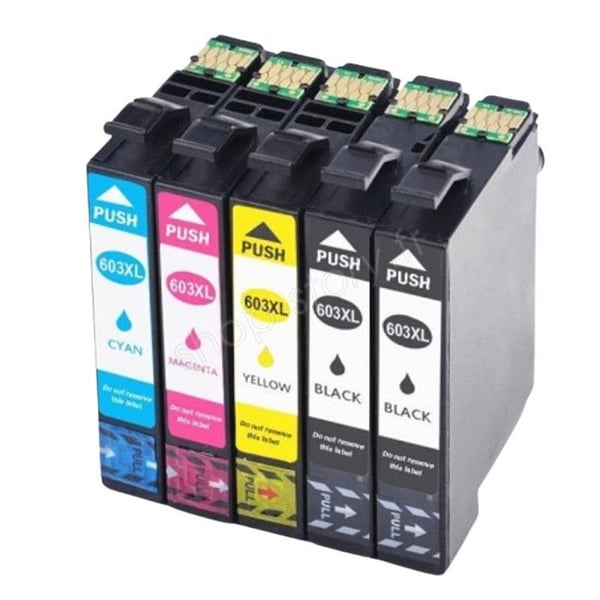 Kompatibla bläckpatroner - Epson motsvarighet - E603XL - Paket med 5 - Flerfärgade - Hög kvalitet Kompatibla bläckpatroner - Epson motsvarighet - E603XL - Paket med 5 - Flerfärgade - Hög kvalitet