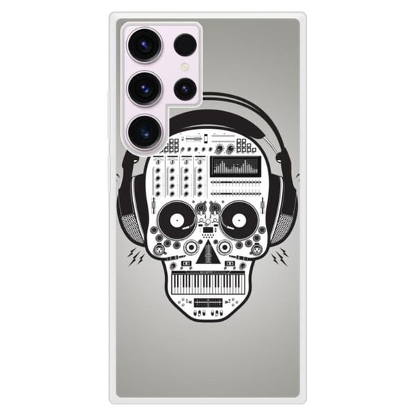 Siliconskydd med förstärkt tryck kompatibel med Samsung Galaxy S23 Ultra Skull Music