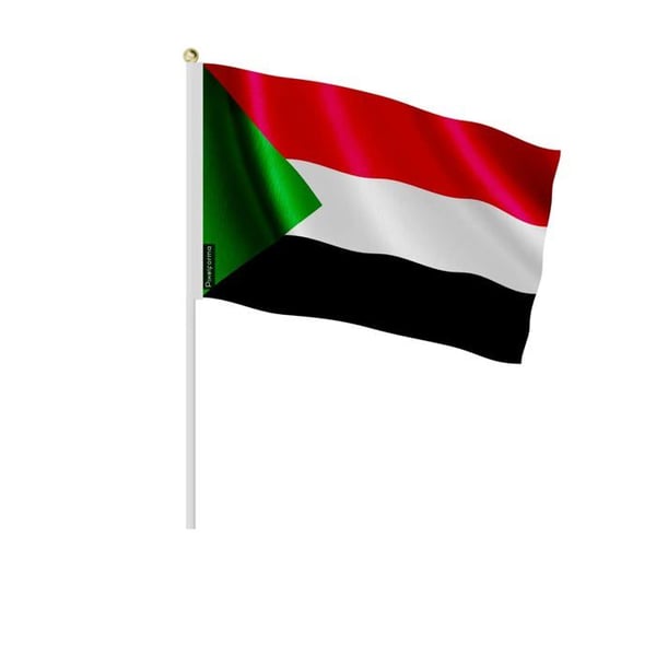 Mini flagga för Sudan – 20 x 30 cm – Att hålla i handen – Polyester – 1 styck – Pixelforma