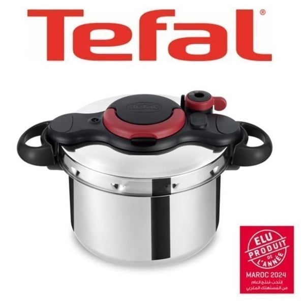 Tryckkokare - TEFAL - ClipsoMinut® Easy 9 L - Rostfritt stål - Tillagar 2x snabbare - Kompatibel med alla plattor