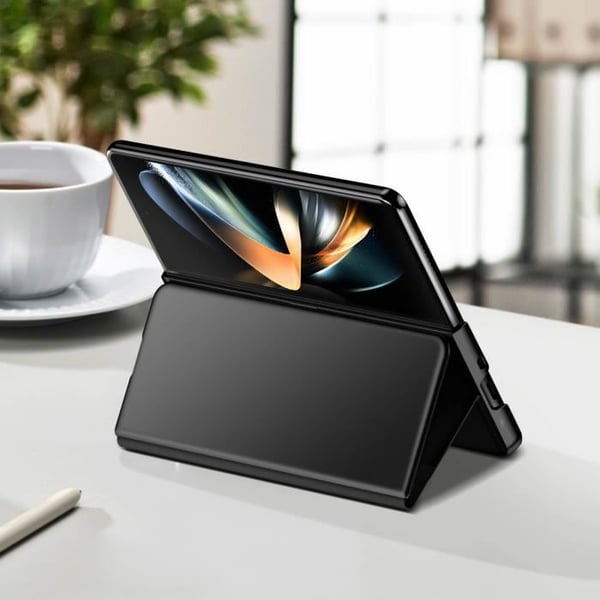 AVIZAR Samsung Galaxy Z Fold 4 Clear View-fodral - Svart - Videostöd för spegelflik
