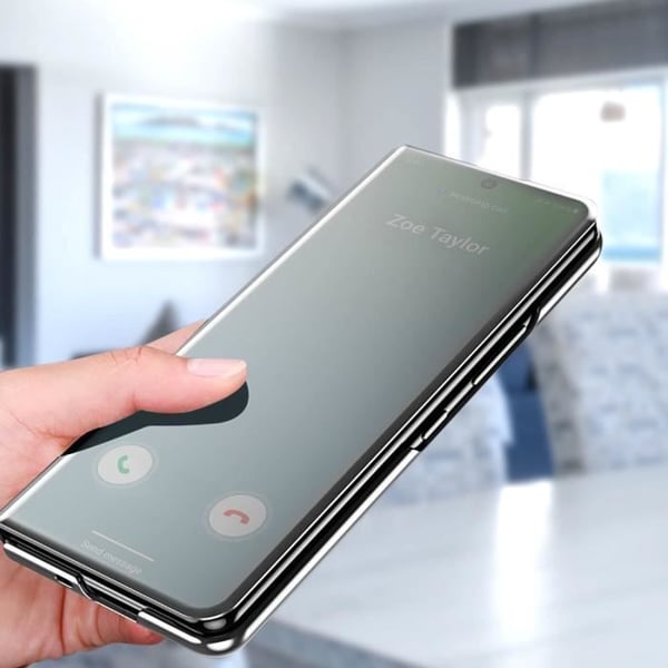 AVIZAR Samsung Galaxy Z Fold 4 Clear View-fodral - Svart - Videostöd för spegelflik