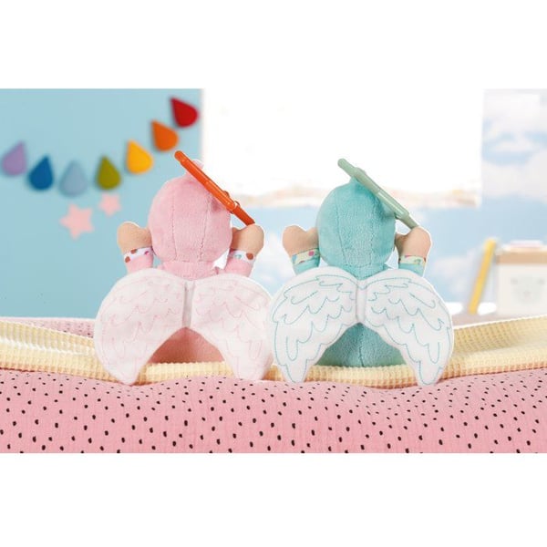 Poupon - BABY BORN - Poupon Ange - 18cm - Inbyggd rangle - Mycket mjuk - Tvättbar - Från födseln - Blå ELLER Rosa