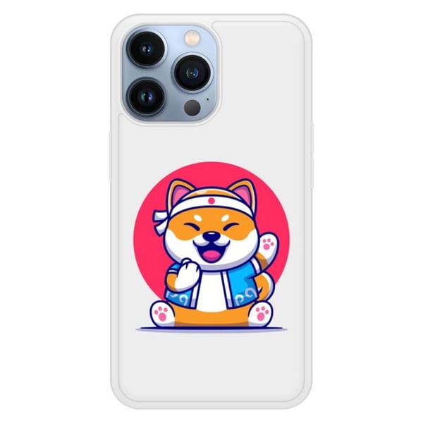 Siliconförstärkt skal med tryck kompatibel med Apple iPhone 13 Pro Shiba ninja