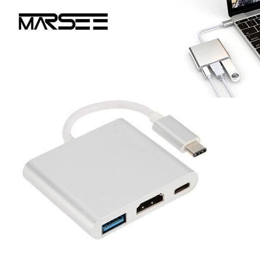 USB 3.1 Type C Han til HDMI USB 3.0 Multiport Opladningsport Adapter til Samsung Galaxy S8-S8+, Samsung Note 8 - L07422