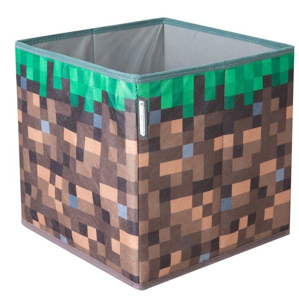 Set av 2 Fällbara Förvaringslådor - ROBA - Minecraft – Gräsblock & TNT – Rolig och Praktisk Organisation