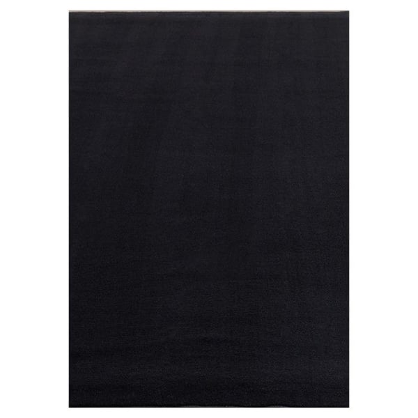 Matta - MELIS HOME - 200 cm Rund - Svart - Korta hår 7 mm - Halkfri