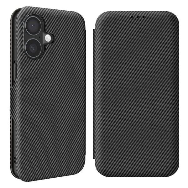 Smartphonefoder - iPhone 16 - Kolfiber - Videostöd - Anti-RFID Svart