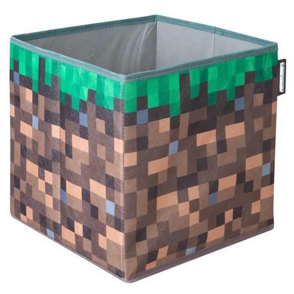 Set av 2 Fällbara Förvaringslådor - ROBA - Minecraft – Gräsblock & TNT – Rolig och Praktisk Organisation