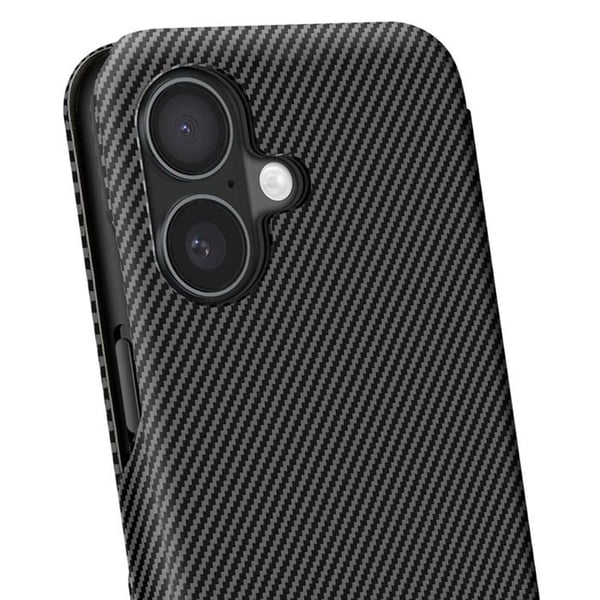 Smartphonefoder - iPhone 16 - Kolfiber - Videostöd - Anti-RFID Svart