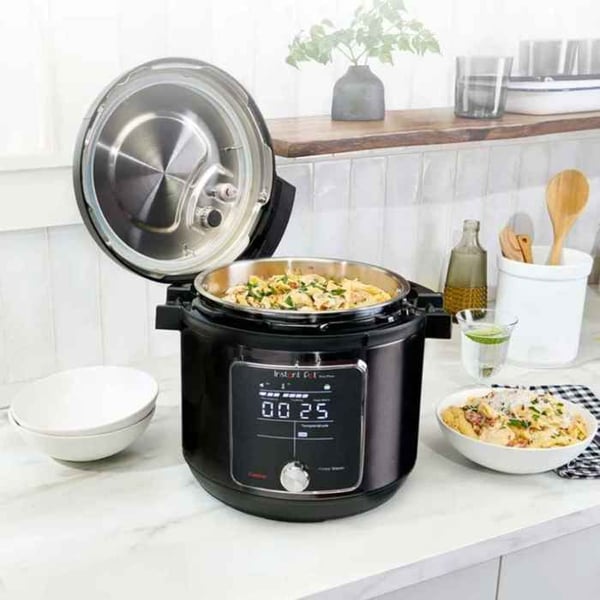 Instant Duo Plus 6 liter med WhisperQuiet Quiet Multicooker, 5,7 liters tryckkokare – svart – rostfritt stål -1000W - 25