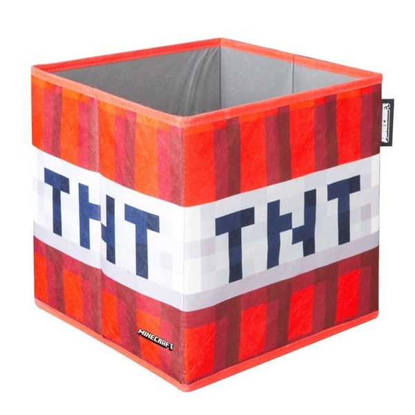 Set av 2 Fällbara Förvaringslådor - ROBA - Minecraft – Gräsblock & TNT – Rolig och Praktisk Organisation