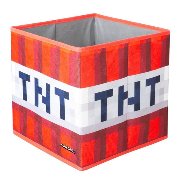 Set av 2 Fällbara Förvaringslådor - ROBA - Minecraft – Gräsblock & TNT – Rolig och Praktisk Organisation