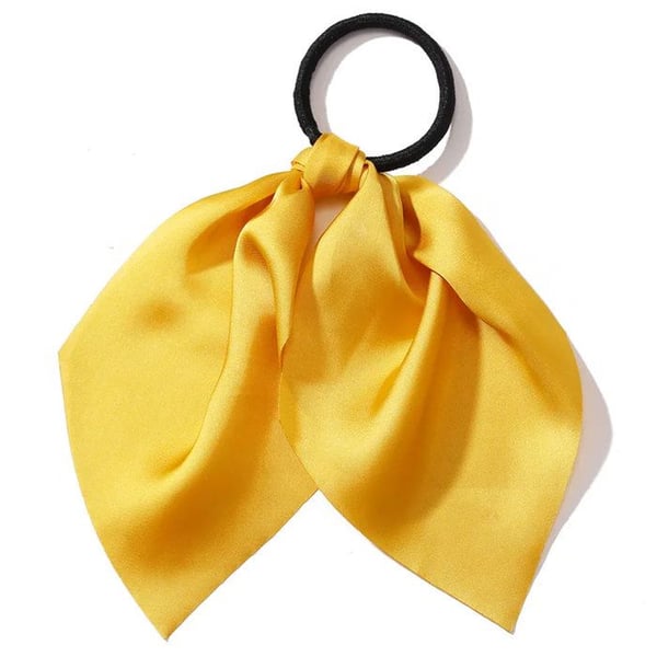 Elastisk Hårband - AVIZAR - Enfärgad Siden Gul - Bekväm - Elegant - Lätt att knyta