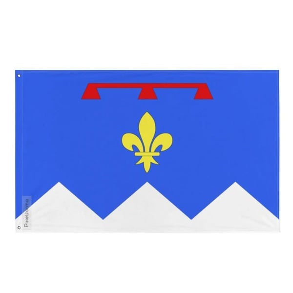 Flagga Alpes-de-Haute-Provence – 60 x 90 cm – Motståndskraftig Polyester – 2 Metallöglor – Inomhus / Utomhus – Pixelforma