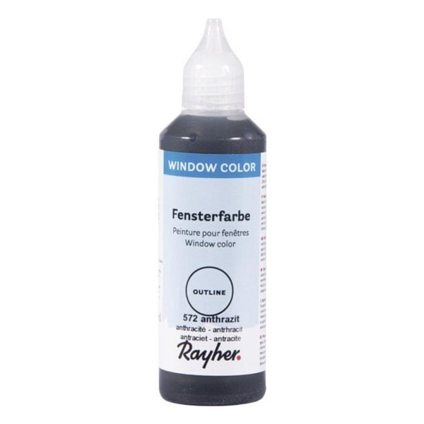 Fönsterfärg för konturer, flaska 80 ml, antracit
