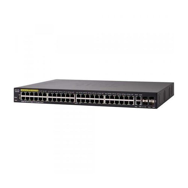 Cisco Small Business SG350-52P 48 x 10-100-1000 (PoE+) Managed C3 Switch + 2 x Combo Gigabit SFP + 2 x Monterbar...