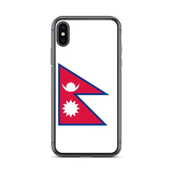 Mobilskal – Nepals flagga – Kompatibel med iPhone XS Max – Mjukt fodral – Slitstarkt och stöttåligt - Silikon - Pixelforma