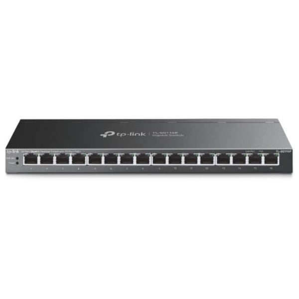 Switch - TP-LINK - TL-SG116P - 16 portar Gigabit Ethernet - Väggmontering - PoE+