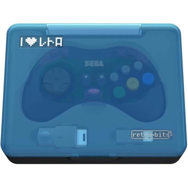 Retrobit - Sega Saturn Grå Controller 8 knapper trådløs 2.4Ghz - USB Dongle/Original Port inkluderet