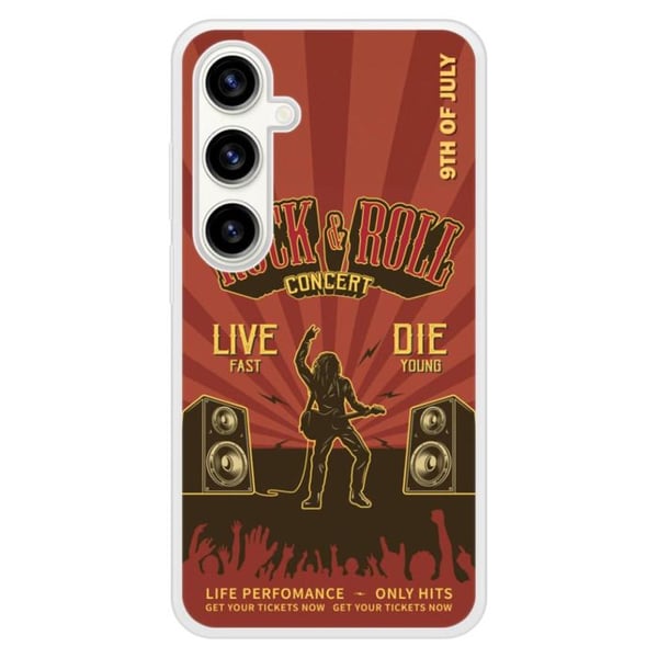 Coque i förstärkt silikon med tryck, kompatibel med Samsung Galaxy S23 FE Rock and roll