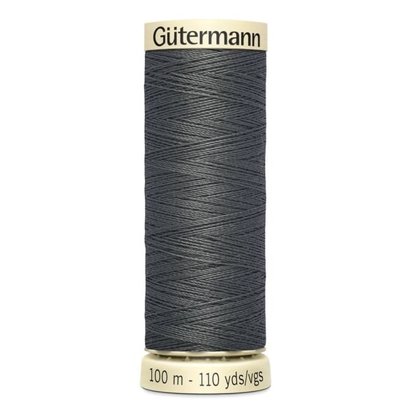 Pack med 5 spolar 100m Tråd 100% polyester Gutermann Ref 788988 - Att 702 - rökgrå