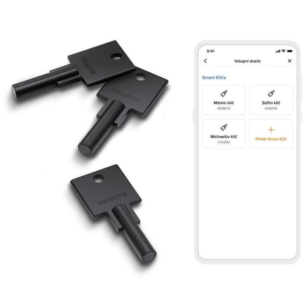 Ansluten lås - NETATMO - Kit med 3 nycklar - Rostfritt stål - Smarta nycklar - Snabb installation