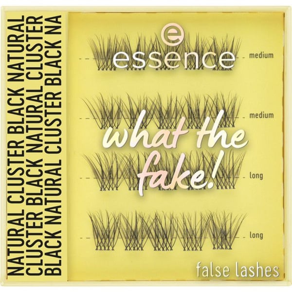 Falska ögonfransar - What The Fake! - 06 Naturlig Kluster Svart - Ultra-tunn band - Extrem volym