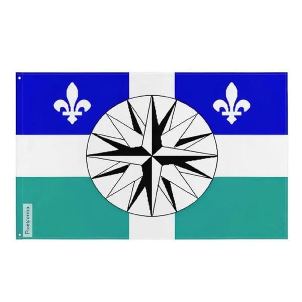Gaspésie–Îles-de-la-Madeleine flagga – 120 x 180 cm – Polyester – Metallöglor – Hållbar