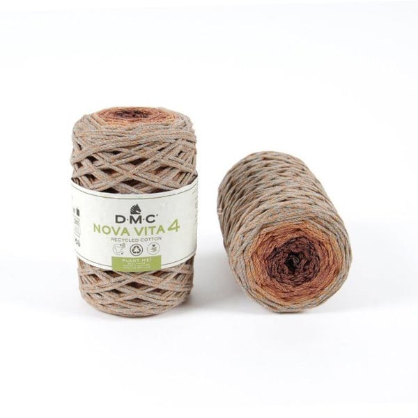 DMC - Ekologisk återvunnen bomullstråd Eco Vita Multico 4mm 250g Col. 105 beige orange