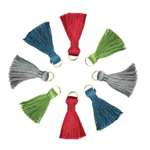 MégaCréa DIY - Mini pompom med gyllene ring 3cm Urban 8 stycken