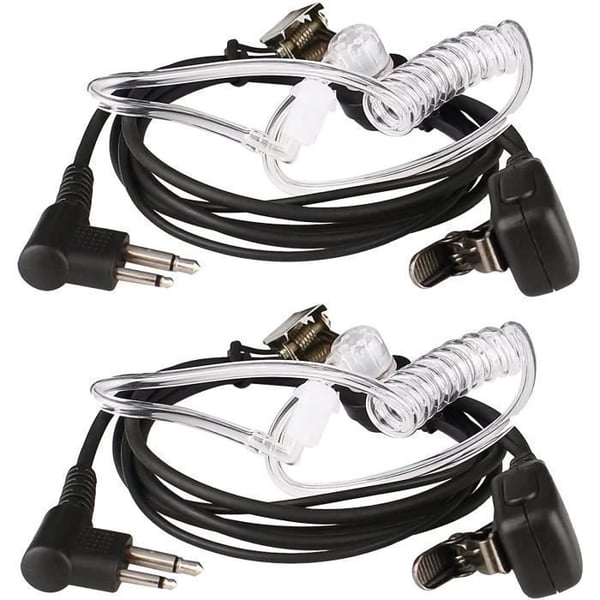 Retevis Walkie Talkie hörsnäcka 2-stifts akustiskt rör Headset hörsnäcka Kompatibel med Motorola DP1400 CP040 GP68 GP88(2 st)