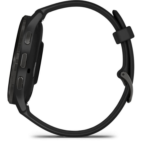 Ansluten GPS-klocka - GARMIN - Venu 3 - WiFi - 35,4 mm (1,4") - Grått stål, svart boett och svart silikonrem