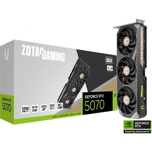 ZOTAC - Gaming grafikkort - GeForce RTX 5070 - Solid OC - 12 GB
