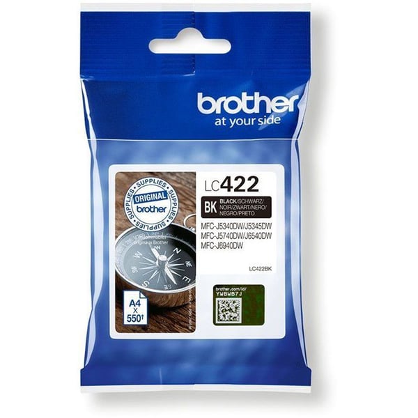 Patron LC422BK - BROTHER - Svart 550p - För företag Smart MFC-J5340DW, MFC-J5345DW, MFC-J5740DW, MFC-J6540DW och MFC-J6940DW