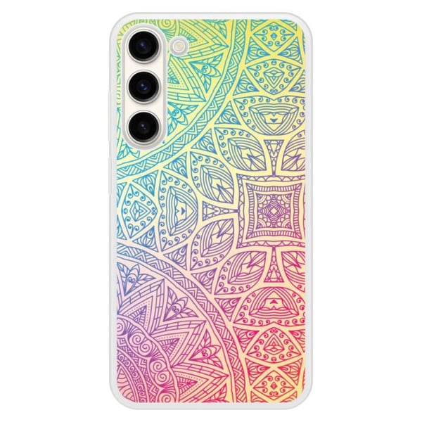 Siliconförstärkt skal med tryck kompatibel med Samsung Galaxy S23 Plus Mandala Pastel