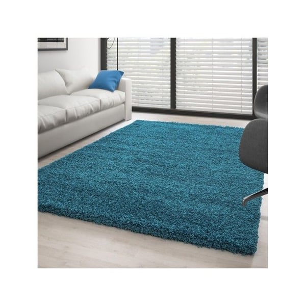 Mjuk och fluffig Shaggy matta 30 mm för vardagsrum och sovrum (Dimension: 60x110 - Färg: Turkos)